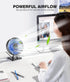 JZCreater USB Desk Fan, Mini Fan Portable, 3 Speeds Desktop Table Cooling Fan, Plug in Power Fan, Rotation Strong Wind, Quiet Personal Small Fan for Home Desktop Office Travel Bedroom, Black Blue by JZCreater