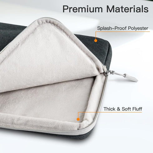 JETech Laptop Sleeve for 13-14 Inch MacBook Air/Pro (M4/M3/M2/M1) 2021-2025, Waterproof Shock Resistant Bag (Dark Grey)