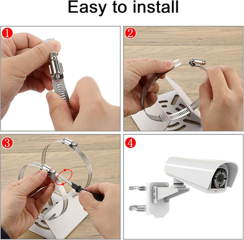 Sumnacon Camera Pole Mount Bracket, Stainless Steel Pole Mount Adapter Bracket for CCTV Security Camera PTZ Dome