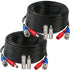 2 Pack 60 Feet BNC Video Power Cable,BNC Extension Wire Security Camera