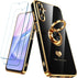 Samsung Galaxy A15 5G Case with 2 Pack Screen Protector, 360° Rotatable Ring Holder, Luxury Hearts Pattern, Plating