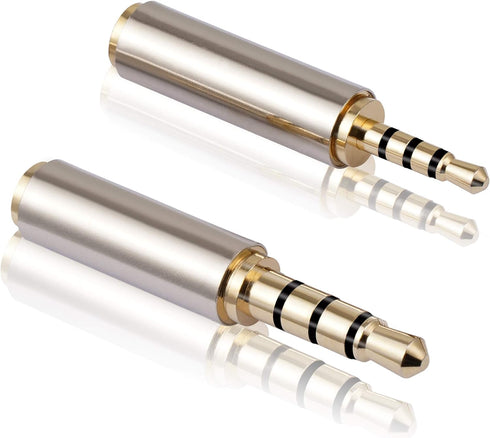 2.5mm to 3.5mm Adapter and 3.5mm to 2.5mm Adapter, Gold Plated Jack Stereo Connector for Smartphones