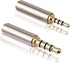2.5mm to 3.5mm Adapter and 3.5mm to 2.5mm Adapter, Gold Plated Jack Stereo Connector for Smartphones