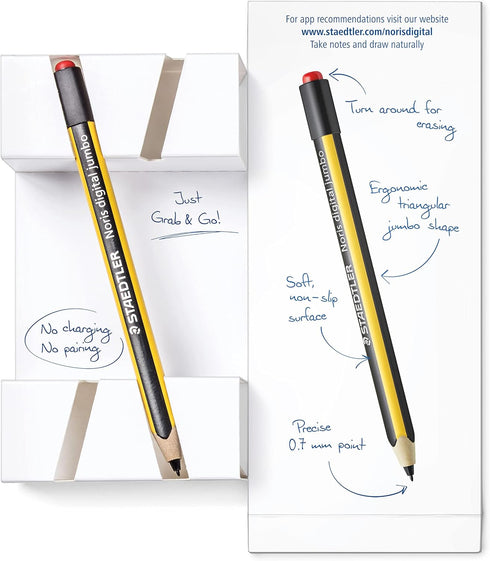 STAEDTLER Noris Jumbo Digital Stylus Pen, No Charging, EMR Palm Rejection, Natural Writing on Touchscreen Devices