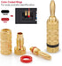 WGGE WG-3333 24k Gold Plated Speaker Banana Plugs - Closed Screw Type (12 Pairs)