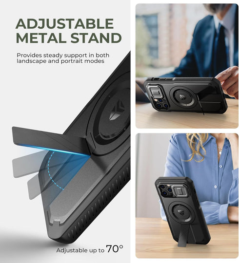 Dexnor 12 12 for iPhone & iPhone Pro Case with Slide Camera Cover & Adjustable Kickstand & Built-in Screen