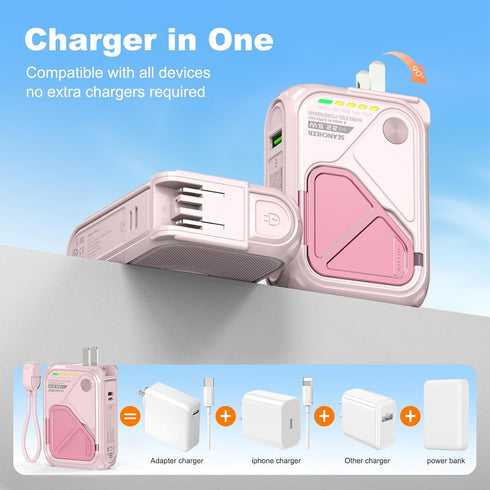 SEANCHEER P05 Pack 10000mAh Portable Charger, Magnetic Power Bank, Small Wireless PowerBank,Emergency Battery Travel