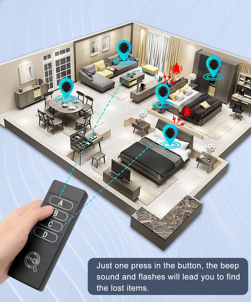 Key Finder Locator, ELECPOW Remote Control Item Tracker with 85DB Loud Beeping Sound, 164ft Range, 2 Transmitter & 4