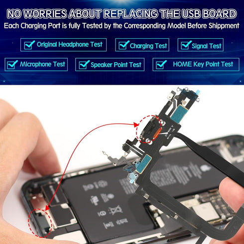YWLRONG Dock Connector for iPhone 13 Pro Max, Charging Port Flex Cable Replacement with Tools