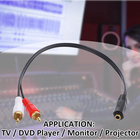 Jxiwfvl 1/4 1/4 6.35mm (37cm/14.6inch) RCA to Female, RCA to Adapter Cable, Headphone Jack Female for Headphones