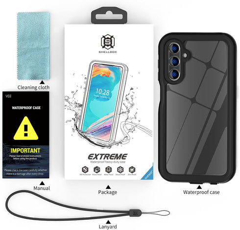 Samsung Galaxy A15 5G Phone Case, Waterproof IP68 Certified, Dustproof Shockproof with Built-in Screen Protector
