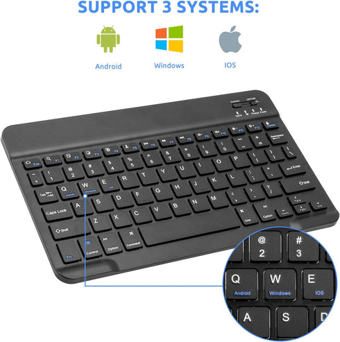 Portable iPad Keyboard 10th Generation, Small Bluetooth Keyboard for iPad 10th Generation Compatible with iPad Pro iPhone Samsung Tablet Keyboard US Mechanical Keyboard Design Black