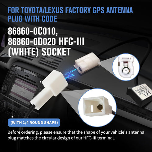 86860-0C010, 86860-0D020 Anina SMA Male Car GPS Navigation Antenna Adapter for Toyota Lexus Corolla Tacoma Tundra