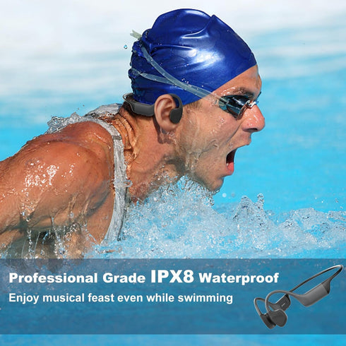 Generic Swimming,IP68 5.4, 32GB Swimming Bone Conduction Headphones Waterproof,Bluetooth Built-in TF Headphones