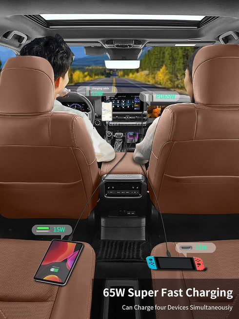 GXY KIT 3 1 Mp3 65W 18W 2 Charging,2 in Retractable Car Charger Adapter & FM Transmitter Bluetooth Player- Max +