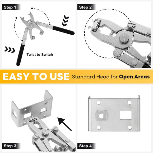 GuanDaooL 10 Sets M6 M4 M5 M6 M8 M10 Rotable Dual Head Cage Nut Tool Kit with Silver Rack Mount Screws - Screw Install