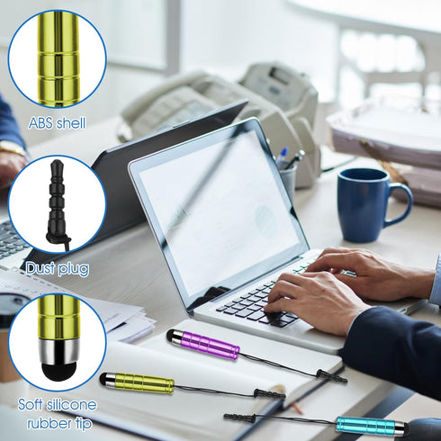 HJZHII 3.5mm 10pcs Mini Stylus Touch Pen, Short Stylus Pen for Touch Screens with Connector Compatible with All