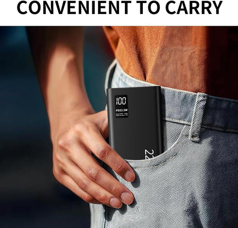 FUNNYPANDA 20000mAh 22.5W 3.0+QC 4.0 Portable Charger, USB C in & Out Power Bank Fast Charging, PD LED Display Phone