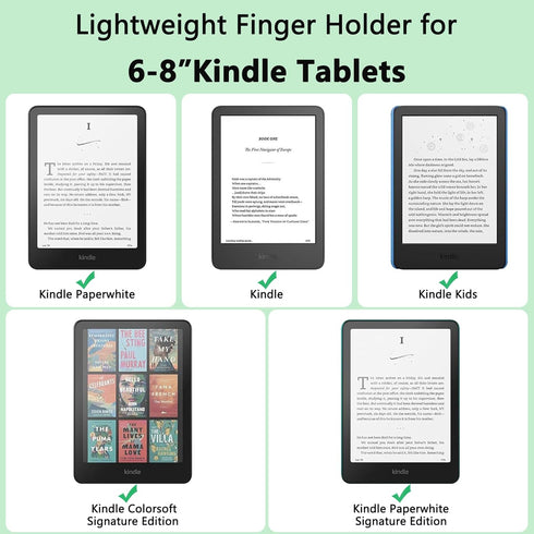 Fotbor 3 Pack 4.7-8" Ergonomic Hand Strap for Kindle & Tablets - Lying Reading Essential - Non-Slip Anti-Fall