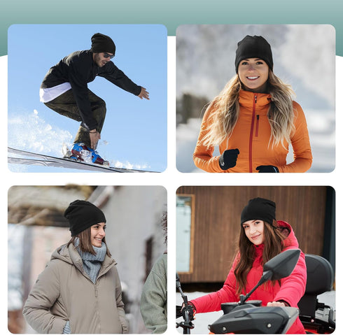 2023 Bluetooth Beanie, Wireless Headphones, Stylish Bluetooth Hat with HD Stereo Sound, Built-in Mic, Tech Gifts