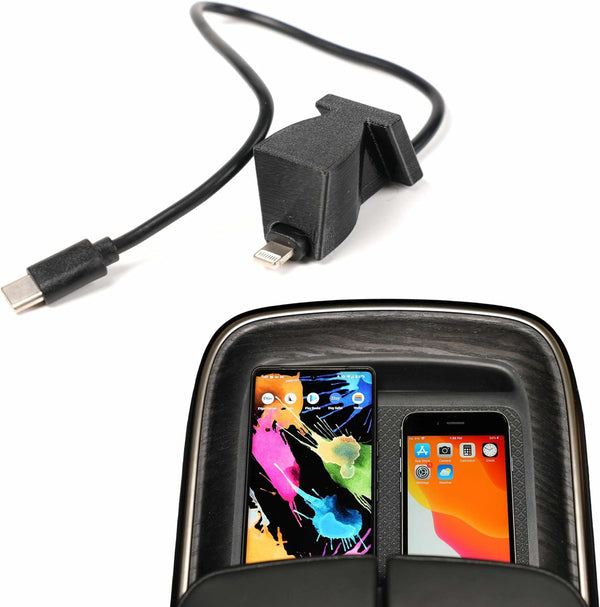 Wired Phone Charging Dock for Rivian R1T & R1S, Lightning Fast Charging Cable for Center Console Armrest - USB-C