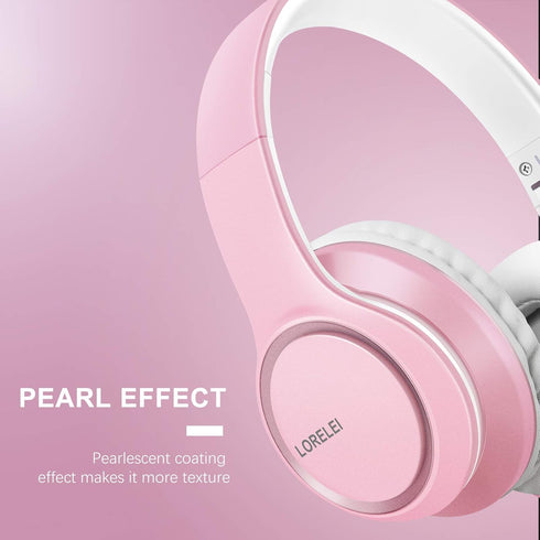 LORELEI X8 Over-Ear Wired Headphones with Microphone, 1.45m Tangle-Free Nylon Line, Lightweight Foldable for