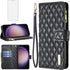 Asuwish Wallet Case for Samsung Galaxy S23 Plus 5G - Leather Flip, Tempered Glass Protector, Credit Card Holder, Black.