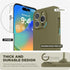 SURPHY iPhone 14 Pro Max Case with Screen Protector, Liquid Silicone, Khaki Green, Soft Microfiber Lining