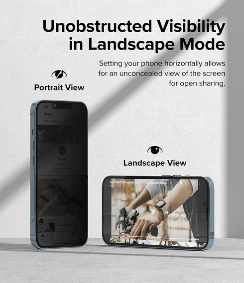 Ringke Privacy Glass Anti-Spy Screen Protector for iPhone 14, 6.1" Full-Coverage Tempered Glass.