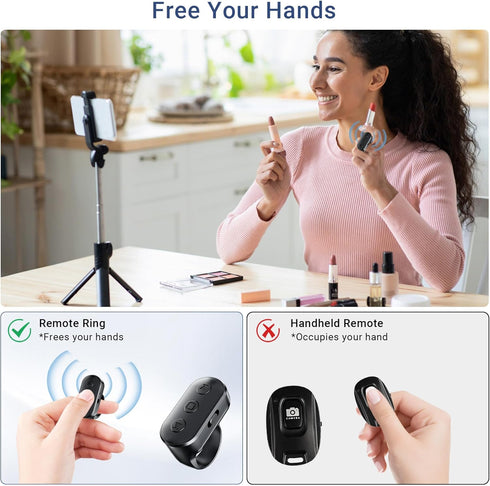 Voinap Wireless Phone Camera Remote Shutter with Zoom for iPhone Android, Bluetooth Phone Shutter Control