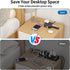 NTONPOWER Flat Plug Power Strip - 5 ft Extension Cord with 8 Outlets, 3 USB, Overload Protection