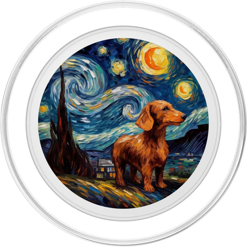PopSockets MagSafe PopGrip for iPhone - Dachshund Dog Starry Night Van Gogh