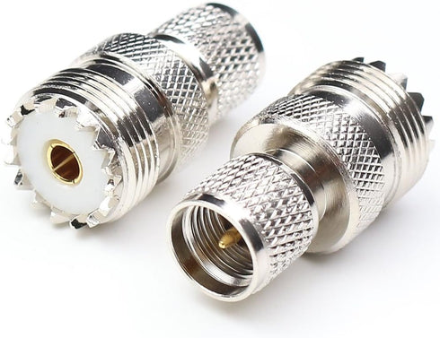 Mini UHF Male to UHF Female Connector, Pl259 Coax Adapters, 2 Packs