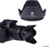 77mm Set of 2 Camera Lens Hoods and 1 Lens Cap, Rubber (Collapsible) + Tulip Flower for Enhanced Photography