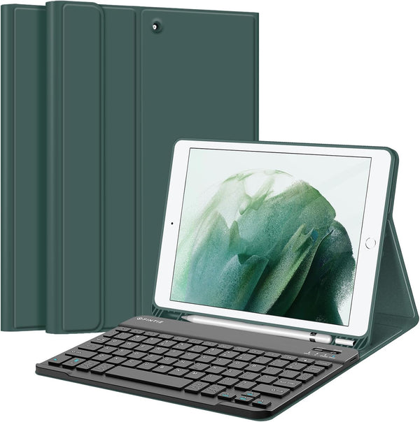 Fintie Keyboard Case for iPad 9th/8th/7th Generation (2021/2020/2019) 10.2 Inch, Midnight Green, Bluetooth Keyboard