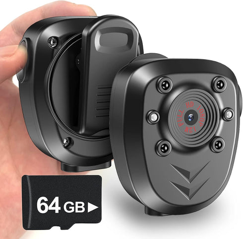 Muayb 64GB Body Camera Police Civilians Patrol Portable Body Mounted Camcorder 1080P Night
