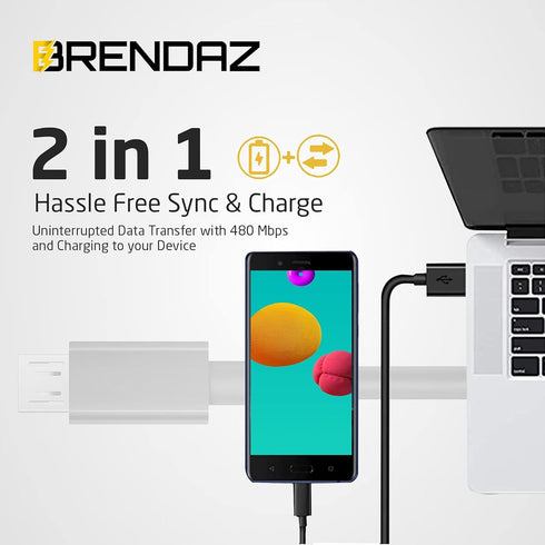 Micro USB Cable 2-Pack- Fast Charging, Data Transfer Android USB Cord, Compatible w Kindle Fire HD Tablet, X-Box One S X, Galaxy S6, S7 Edge J7, Note 5 4 (3-Feet)