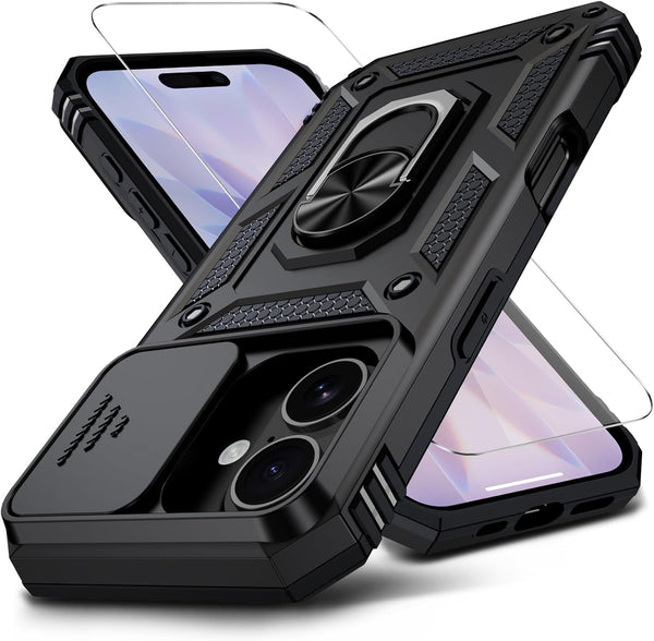 Muntinfe for iPhone 17 Case with HD Screen Protector & Slide Camera Cover