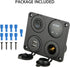 Linkstyle 4 in 1 Charger Socket Panel, 12V Dual USB Charger Socket & LED Voltmeter for Car & Marine
