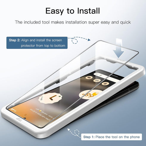 JETech 2-Pack Screen Protector for Google Pixel 6a 6.1" - HD Clear, Tempered Glass, Camera Lens Protector, Easy Install.