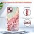 Btscase iPhone 15 Plus Case (6.7", 2023) - Rose Gold Marble Pattern, 3-in-1 Heavy Duty Shockproof Cover for Women &