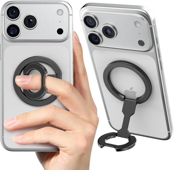 CloudValley for Magsafe Phone Grip Holder - Adjustable Dual-Sided Magnetic Finger Ring Stand