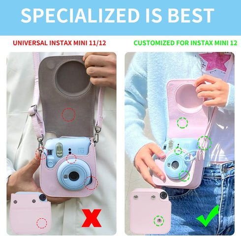 Protective Case for Fujifilm Instax Mini 12 Instant Camera, Light-sensitive Holes, Specially Designed for Mini 12 Camera