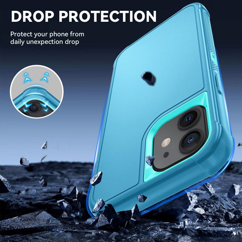 SunStory 11 3-Layer Cover,3 1 11 6.1",LakeSkyBlue Compatible with iPhone Case with HD Screen Protector, Heavy Duty