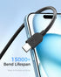 Cable Matters 3-Pack Extreme Flexible Short USB C Charging Cable, 3ft in Black, Support 60W PD, for iPhone 15/15 Pro/15