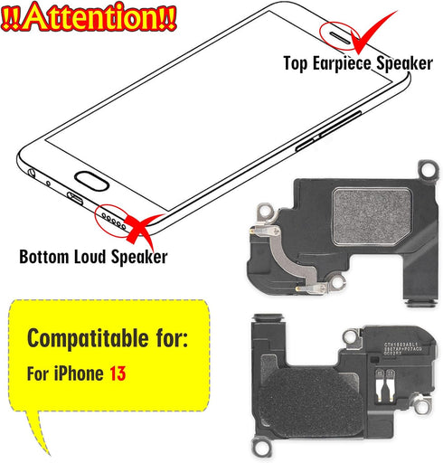 Earpiece Speaker Replacement for iPhone 13 Speaker Sound Receiver Assembly Parts with Tools
