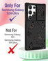 Samsung Galaxy S24 Ultra Case for Women, Cute Black Butterfly Design, Compatible with MagSafe, Camera Cover, 2in1