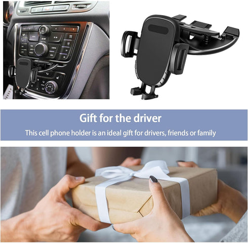 360 Degree Rotatable Car Phone Holder for CD Slot, Universal Cellphone Holder with One Hand Operation Design