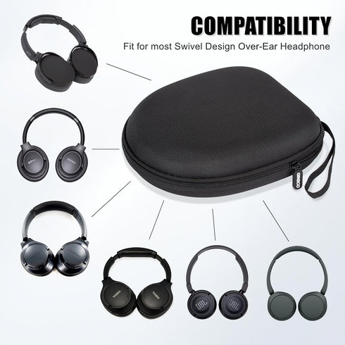 Ginsco 510BT 720BT, 720N/WH-CH520, Q20i/Q30 TOZO 1680D Universal Headphone Case Compatible with JBL Tune Sony WH-CH