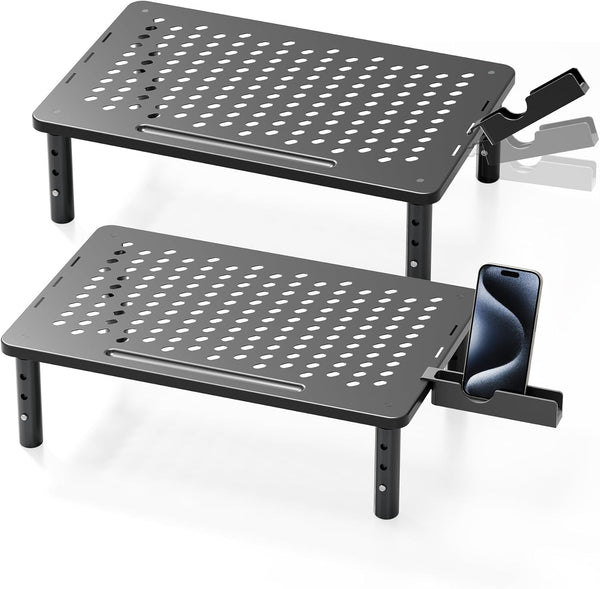 Computer Monitor Stand Riser for Desk, 3 Height Adjustable PC Laptop TV